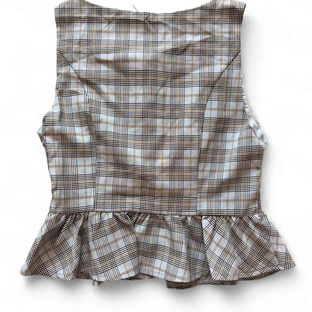 NEW Peppermayo romina tie plaid crop size small - Picture 3 of 4